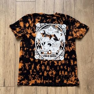 NWOT Liquid Death Van Black and Brown Tie Dye Cotton T-Shirt Men’s Large